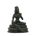 A rare Old Tibetan bronze figure Tara Goddess of Enlightenment, Buddha Figure, with her right hand r... 