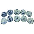 A set of 10 similar Xiangshi blue and white porcelain Bowls, the majority with floral and foliage de... 