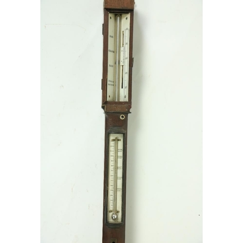 175 - A William IV bow fronted Marine Barometer, by Watkins, Charing Cross, London, 37