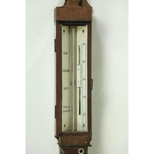 175 - A William IV bow fronted Marine Barometer, by Watkins, Charing Cross, London, 37