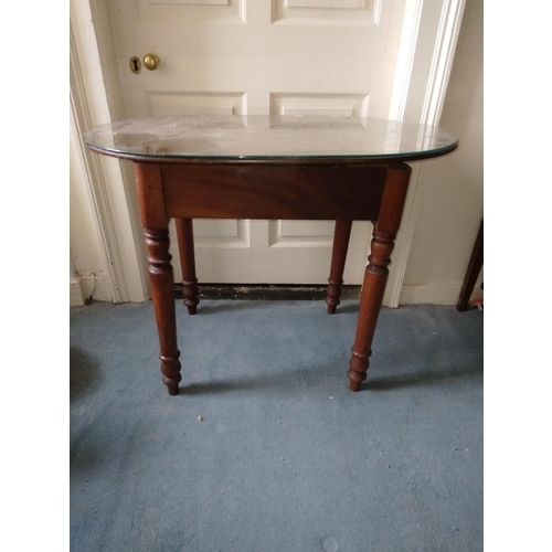 243 - A George III style mahogany circular two tier Dumbwaiter, with serpentine shaped shelves and tripod ... 