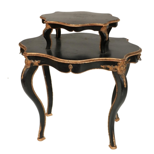 292 - An attractive 19th Century ebonised and gilt decorated two tier Centre Table, with graduating platfo... 