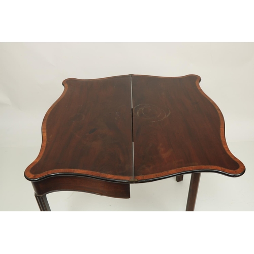 312 - A fine Irish George III period serpentine shaped inlaid mahogany fold-over Card Table, in the manner... 