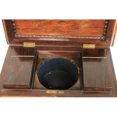 329 - A William IV rosewood Tea Caddy, of casket form with rectangular domed top with spring loaded secret... 