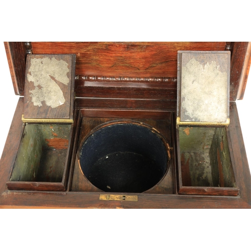 329 - A William IV rosewood Tea Caddy, of casket form with rectangular domed top with spring loaded secret... 