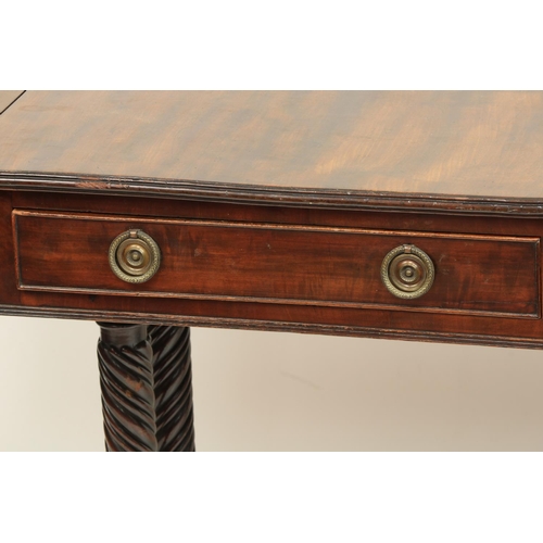 364 - A fine Regency period Irish mahogany Sofa Table, by Gillingtons, Dublin, No. 3630 stamped, the recta... 