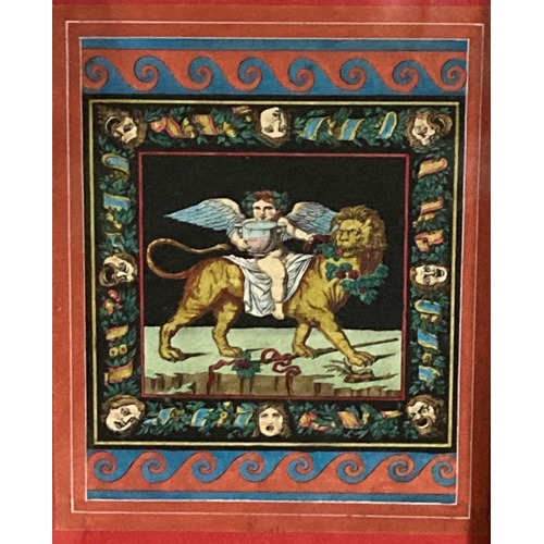 296 - A collection of 11 gouache Paintings, depicting classical scenes, figures and animals, within frames... 