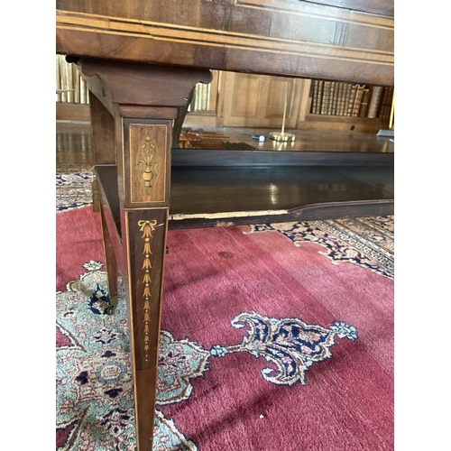 350 - A George IV period inlaid mahogany Spinet, converted to a large lift top display cabinet with glazed... 