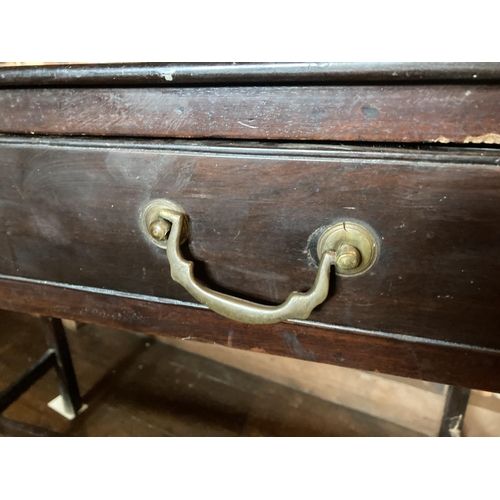 426 - A 19th Century mahogany Side Table, with rectangular top and frieze drawer with brass drop... 