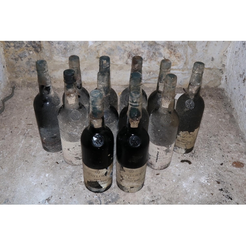 589 - Twelve Bottles of Taylors 1977 Vintage Port, labels worn and damp damage, as a lot, w.a.f. (12)... 