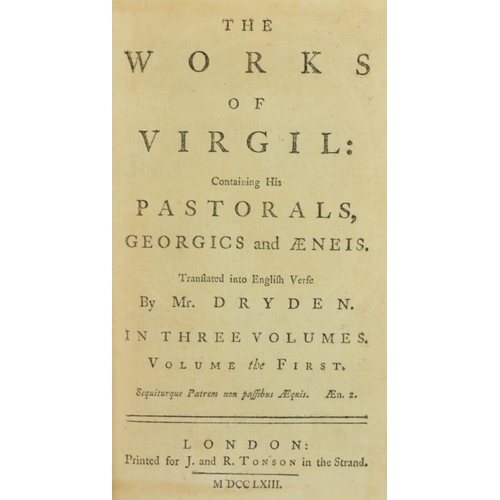 101 - Dryden (John) Miscellany Poems, 6 vols. 12mo L. 1727; Dramatic Works, 6 vols. 12mo L. 1735; Original... 