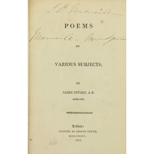 109 - Irish Poetry:  Garth (Sir Sam.) The Works of ..., 12mo D. (for Thomas Ewing) 1769. First Edn., red &... 