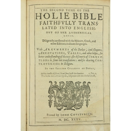 116 - Bible: Doway:  the Holy Bible, Faithfully Translated into English out of the authentical Latin, dili... 