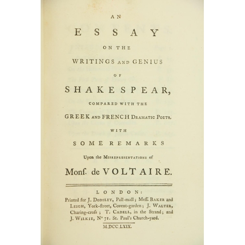 120 - [Montague (Eliz.)] An Essay on the Writings and Genius of Shakespeare, compared with the Greek and F... 