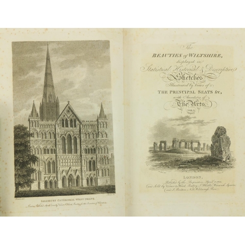 124 - [Britton (John)] The Beauties of Wiltshire, 3 vols. roy 8vo L. 1801. 3 add. engd. titles, 3 frontis ... 