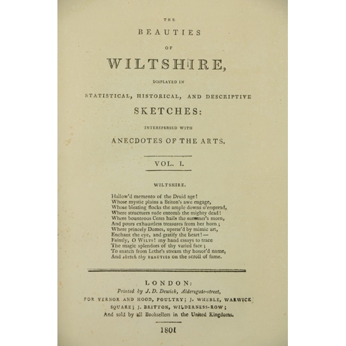 124 - [Britton (John)] The Beauties of Wiltshire, 3 vols. roy 8vo L. 1801. 3 add. engd. titles, 3 frontis ... 