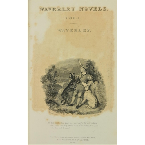 130 - Bindings:  Scott (Sir W.) Waverley Novels, 48 vols. 12mo Edinburgh 1830, Engd. add. titles, frontis ... 