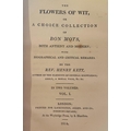 Kett (Rev. H.) The Flowers of Wit, or A Choice Collection of Bon Mots,.. 2 vols. 12mo L. 1814. Hf. t... 
