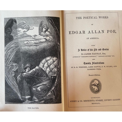 65 - American Poetry, etc: Poe (Edgar Allan) Poetical Works, 12mo L. 185. Ed. by James Hannay, illus. etc... 