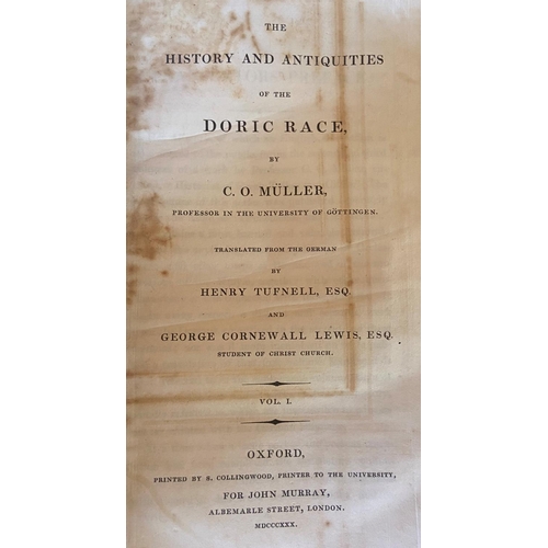 68 - Muller (C.O.) The History and Antiquities of the Doric Race, Trans. & Ed. by H. Tufnell & Ge... 