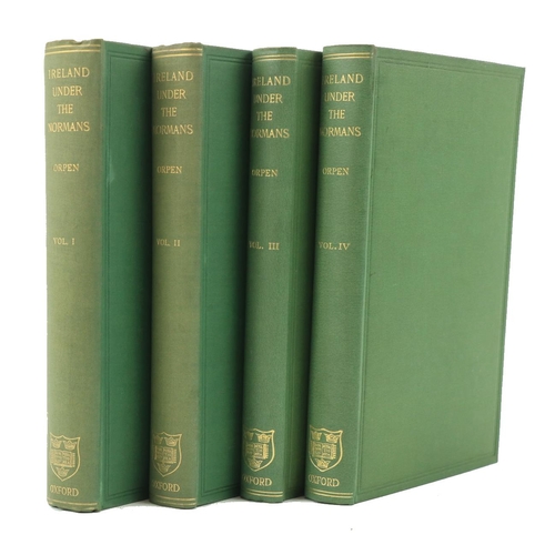 91 - Orpen (Goddard Henry) Ireland Under the Normans 1169 - 1216, 4 vols. Oxford 1911. First Edn., fold. ... 