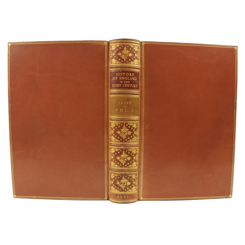 98 - Bindings:  Lecky (Wm. Ed. Hartpole) A History of England, in the Eighteenth Century, 8 vols. roy 8vo... 