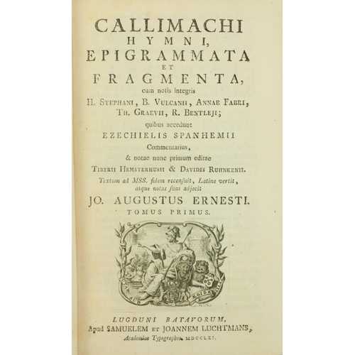 433 - Ernesti (Jo. Augustus) Collimachi Hymni Epigrammata et Fragmenta, cum notis integris H. Stephani, B.... 