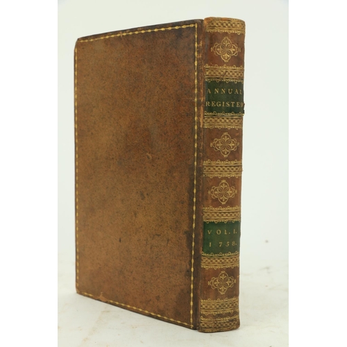 452 - Very fine Bound Run of Important PeriodicalJ. Dodsley, Publisher: Burke (Edmund) Editor, Epstein (M.... 