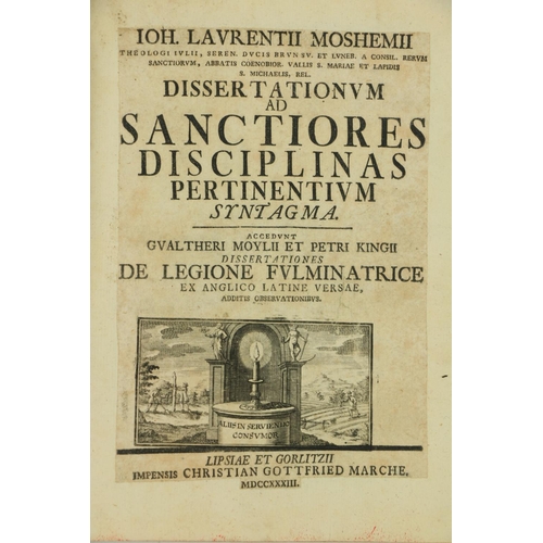 462 - Moshem (Joh. Laurent) De Rebus Christianorum ante Constantinum Magnum Commentarii, 4to Helmstad... 