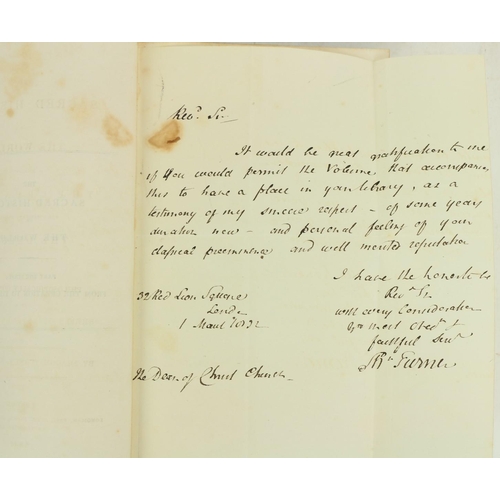 464 - With Letters from The Author Turner (Sharon) The Sacred History of the World, 3 vols. 8vo ... 