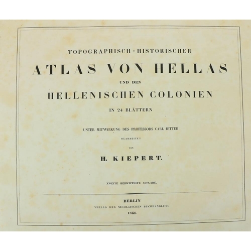 1056 - Atlas:  Kiepert (H.) Topographisch - Historischer Atlas von Hellas und den Hellenischen Co... 