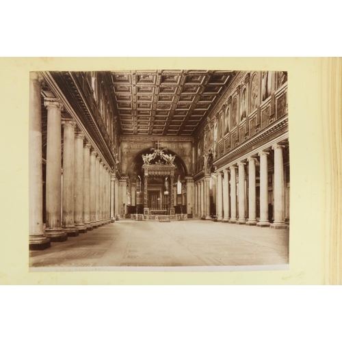 1077 - Photographs:  A large folio Photograph Album, containing mostly Italian & Roman views, appr... 