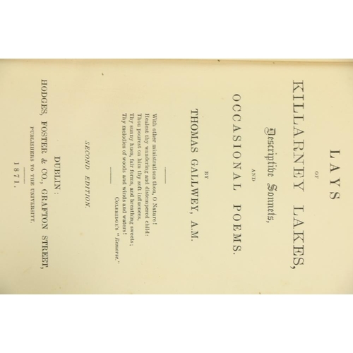 678 - Irish Poetry: Gallwey (Thomas) The Geraldine's Bridge, A Metrical Tale, 12mo D. (Hodges, F... 