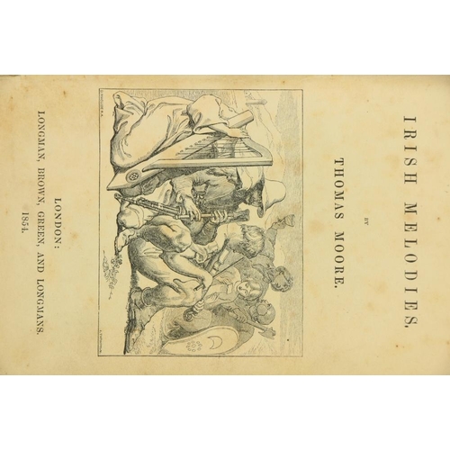 694 - Poetry: Moore (Thos.) Irish Melodies, 8vo L. 1854. Vignette title after Daniel Maclise, full cont. g... 