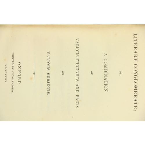 696 - Both Signed Presentation Copies [Duncan (Philip Bury)] Literary Conglomerate; or, A Combination of V... 