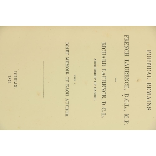 831 - Scarce Irish Poetry Collection Laurence -  Poetical Remains of French Laurence, D.C.L., M.P. and Ric... 