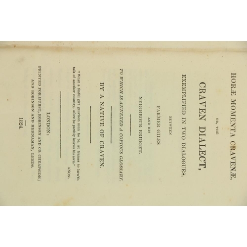 841 - Scarce English Literature Anon: A Native of Craven - Horae Momenta Cravenae, or The Craven... 