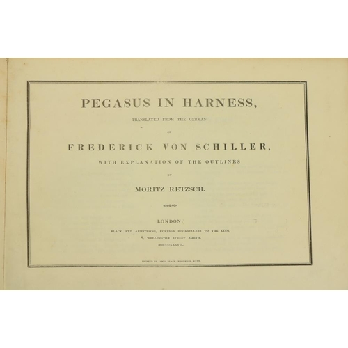 874 - Retzsch (Moritz) Goethe's Faust, oblong folio Stuttgart 1836, 40 engd. outline plates; Von Schiller ... 