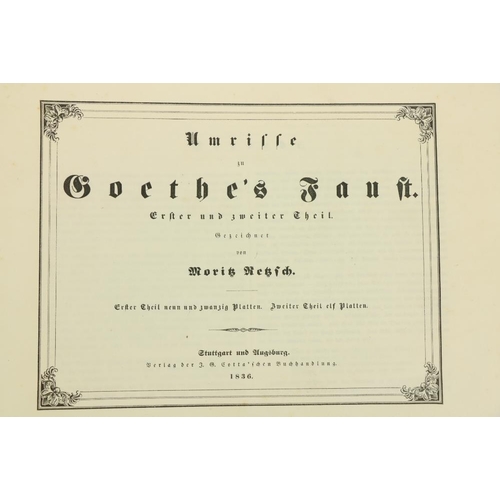 874 - Retzsch (Moritz) Goethe's Faust, oblong folio Stuttgart 1836, 40 engd. outline plates; Von Schiller ... 