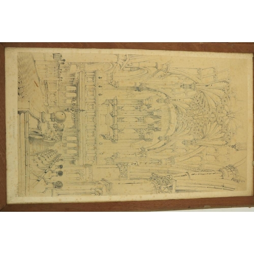 925 - Original Drawing of Oxford Cathedral Ruskin (John) A large finely executed Pencil Drawing, captioned... 