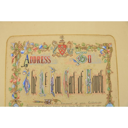 931 - Illuminated Address:   Hopkins (J.) Illuminator. Large attractive illuminated Address to The Rt. Hon... 