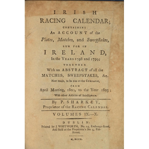 633 - Irish Racing:  Sharkey (P.)ed. Irish Racing Calendar, Vols. 9/10, 18, 19, 36, 45, 48, 50, ... 