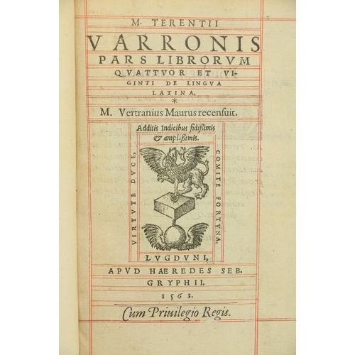 834 - Three Works in One Terence - M. Terentii Varronis Pars Librorum Quattour et Viginiti de Lingua Latin... 