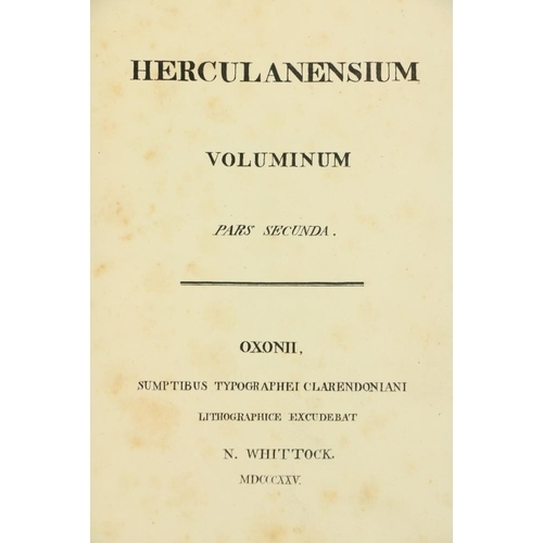 882 - Anon. Herculanensium, Voluminum, Pars Prima [-Secunda] 2 vols. imp. 8vo Oxford (Clarendon Press) 182... 