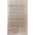 [Berkeley (George)] A Miscellany, Containing Several Tracts on Various Subjects, By the Bishop ... 