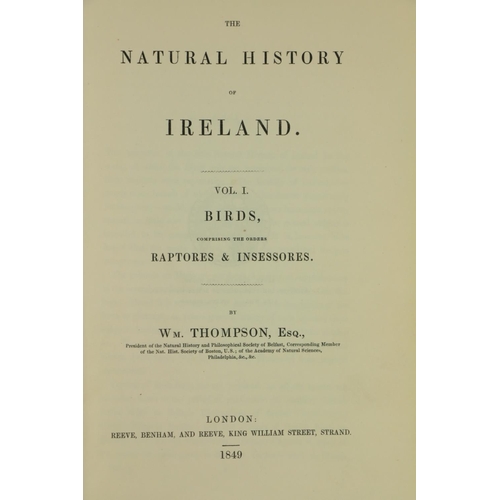 43 - Thompson (Wm.) The Natural History of Ireland, 4 vols. 8vo Lond. 1849. First Edn., 1 port.... 