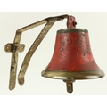 World War 2 [The Emergency]  A mid 20th Century brass Bell (painted red) with original wall mou... 