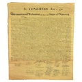 A WORLD-CHANGING DOCUMENTUnited States Declaration of Independence.  An original engraved facsimile ... 