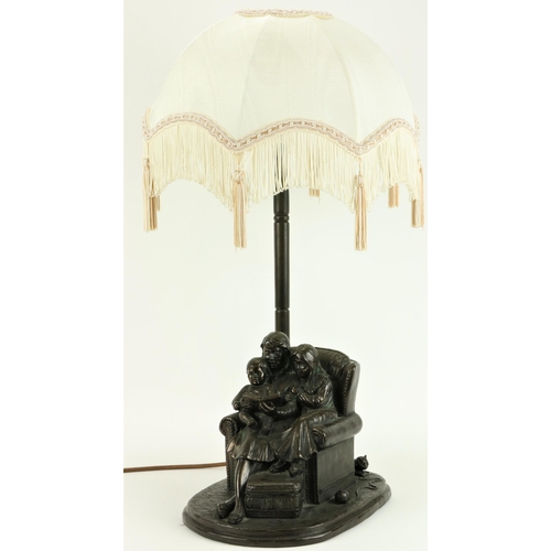 234 - A Jean Reinhardt Table Lamp, in moulded bronzed resin, 