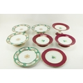 A good 16 piece late Victorian Dessert Service, with shaped rims and floral decorated panels, all hi... 